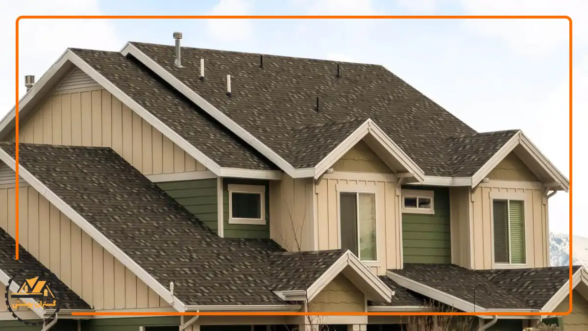 تصویر یک ویلا با سقف چند شیب